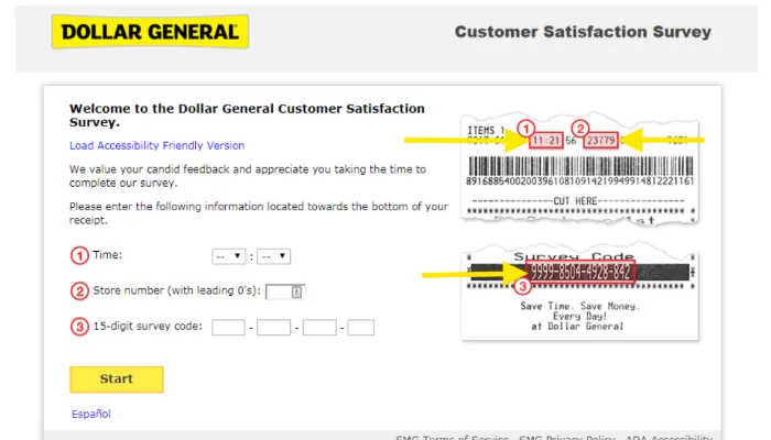 Official Survey Code page Official Survey Code page