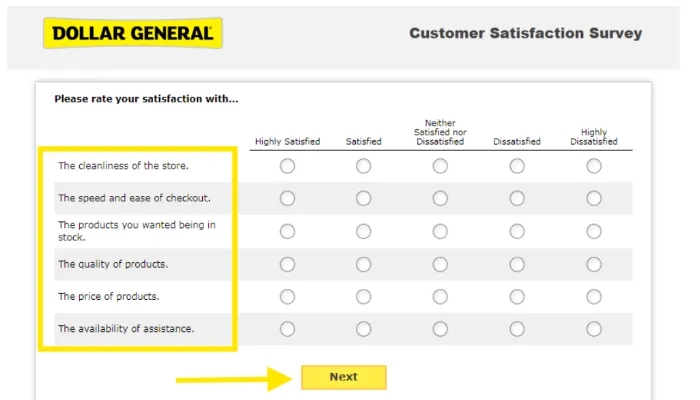 Official Survey Questions page Official Survey Questions page